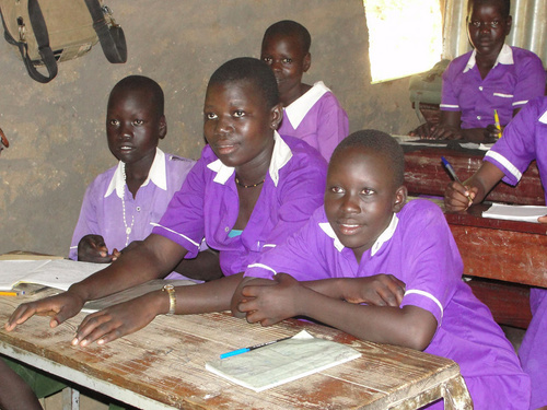 young girls at the south sudan school